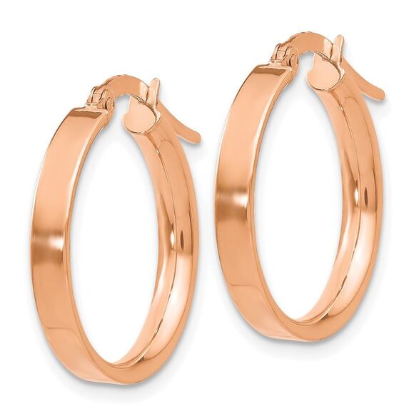 Kazi Luxury 14K Rose Gold 3mm Small Hoop Earrings